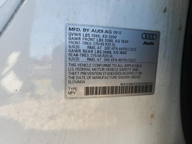 WA1VMAFE5DD005223 - 2013 AUDI Q7 PRESTIGE أبيض صورة 12