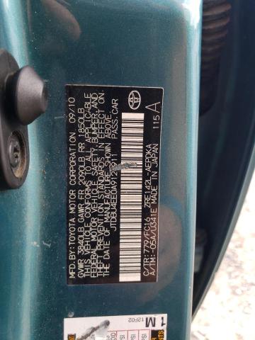 JTDBU4EE0A9121911 - 2010 TOYOTA COROLLA BASE Dəniz mavisi foto 12