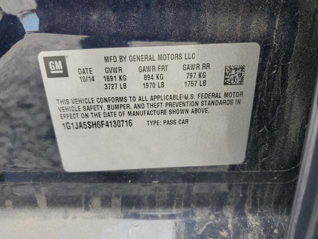 1G1JA5SH6F4130716 - 2015 CHEVROLET SONIC LS BLUE photo 13