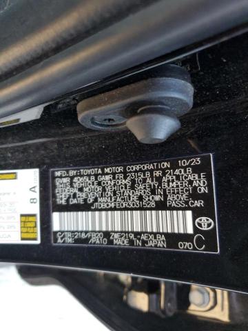 JTDBCMFE0R3031528 - 2024 TOYOTA COROLLA LE 黑色 照片 13