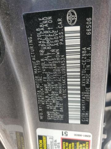 4T1C11AK7LU904534 - 2020 TOYOTA CAMRY LE GRAY photo 12