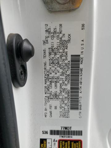 5TFNX4CN1DX020903 - 2013 TOYOTA TACOMA WHITE photo 12