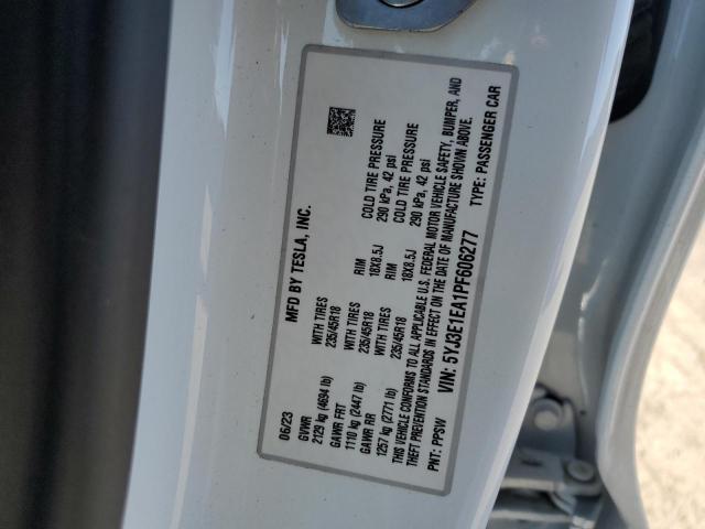 5YJ3E1EA1PF606277 - 2023 TESLA MODEL 3 თეთრი ფოტო 12