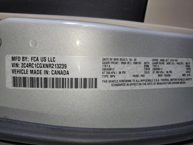2C4RC1CGXNR213239 - 2022 CHRYSLER VOYAGER LX SILVER photo 13