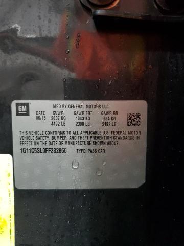 1G11C5SL0FF332860 - 2015 CHEVROLET MALIBU 1LT CHARCOAL photo 12