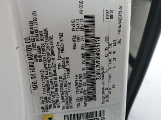 3LN6L2G93DR825128 - 2013 LINCOLN MKZ WHITE photo 12