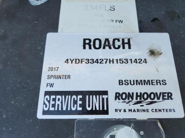 4YDF33427H1531424 - 2017 KEYSTONE SPRINTER თაფლისფერი ფოტო 10