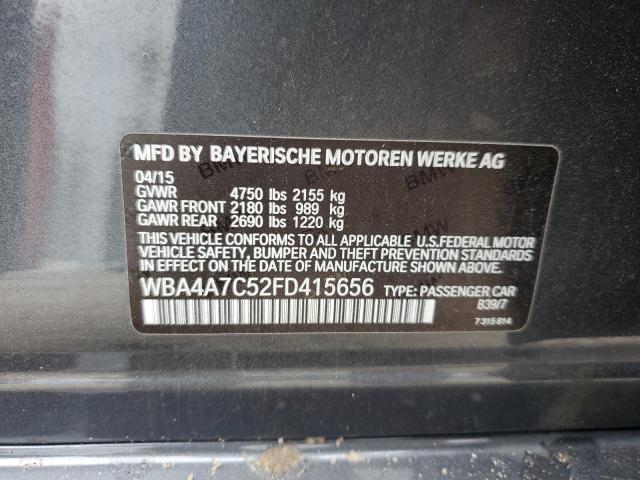 WBA4A7C52FD415656 - 2015 BMW 428 XI GRAN COUPE GRAY photo 12