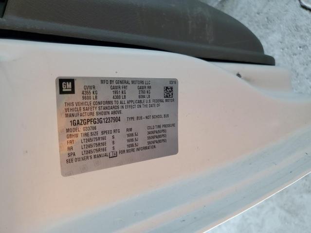 1GAZGPFG3G1237904 - 2016 CHEVROLET EXPRESS G3 LT WHITE photo 13