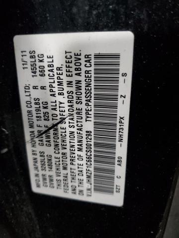 JHMZF1C66CS001298 - 2012 HONDA CR-Z EX BLACK photo 13