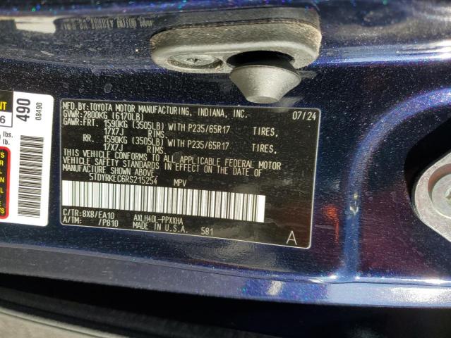 5TDYRKEC6RS215254 - 2024 TOYOTA SIENNA XLE Mavi foto 10