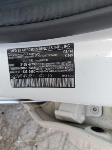 55SWF4KB8FU009116 - 2015 MERCEDES-BENZ C 300 4MATIC WHITE photo 12