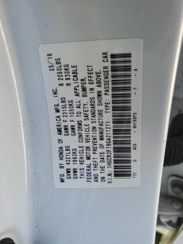 1HGCR2F79GA211271 - 2016 HONDA ACCORD EX WHITE photo 12
