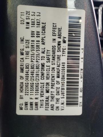 5J8TB1H50BA006649 - 2011 ACURA RDX TECHNOLOGY GRAY photo 13