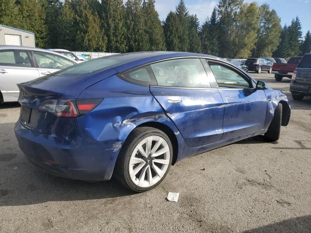 5YJ3E1EA7NF369887 - 2022 TESLA MODEL 3 BLUE photo 3