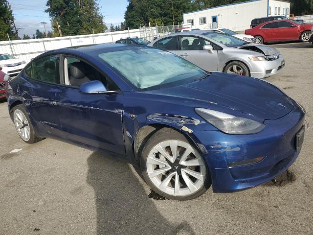 5YJ3E1EA7NF369887 - 2022 TESLA MODEL 3 BLUE photo 4