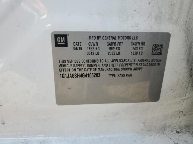 1G1JA6SH4G4166203 - 2016 CHEVROLET SONIC LS WHITE photo 12