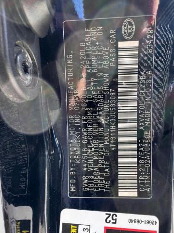 4T1B11HK3JU583087 - 2018 TOYOTA CAMRY L ლურჯი ფოტო 10