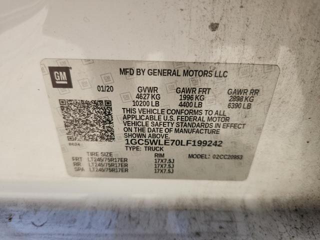 1GC5WLE70LF199242 - 2020 CHEVROLET SILVERADO C2500 HEAVY DUTY WHITE photo 12