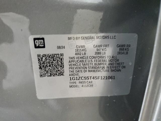 1G1ZC5ST4SF121061 - 2025 CHEVROLET MALIBU LS SILVER photo 12