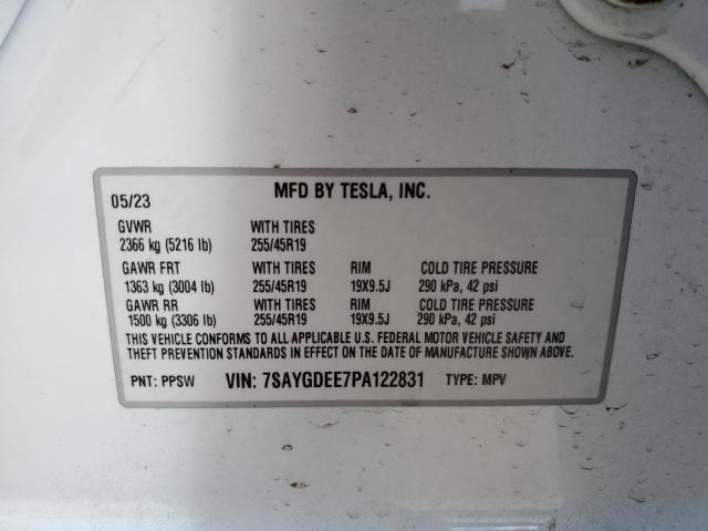 7SAYGDEE7PA122831 - 2023 TESLA MODEL Y Սպիտակ լուսանկար 14