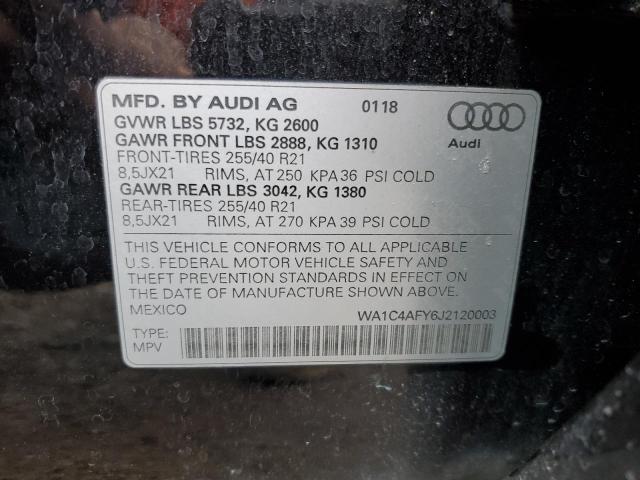 WA1C4AFY6J2120003 - 2018 AUDI SQ5 PRESTIGE BLACK photo 13