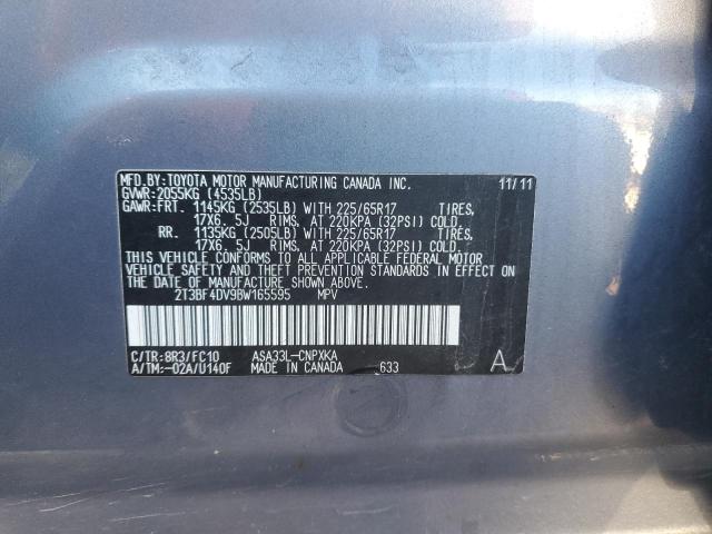 2T3BF4DV9BW165595 - 2011 TOYOTA RAV4 ლურჯი ფოტო 13