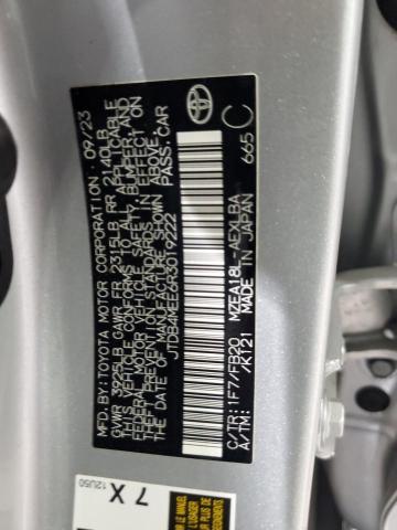 JTDB4MEE6R3019222 - 2024 TOYOTA COROLLA LE Արծաթագույն լուսանկար 12