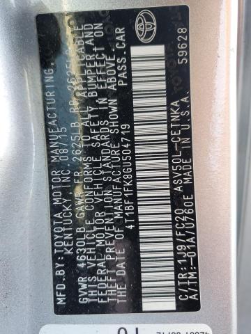 4T1BF1FK8GU504719 - 2016 TOYOTA CAMRY LE SILVER photo 13