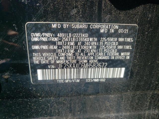 JF2SKAXC6MH582672 - 2021 SUBARU FORESTER TOURING 黑色 照片 13