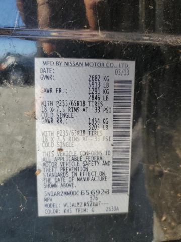 5N1AR2MN0DC656923 - 2013 NISSAN PATHFINDER S Қара фото 13