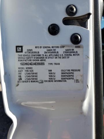 1GCHK24G34E266055 - 2004 CHEVROLET SILVERADO K2500 HEAVY DUTY WHITE photo 12