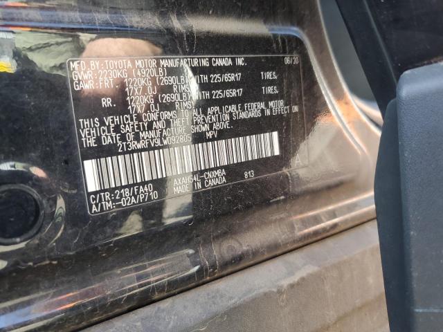 2T3RWRFV9LW092805 - 2020 TOYOTA RAV4 XLE BLACK photo 12