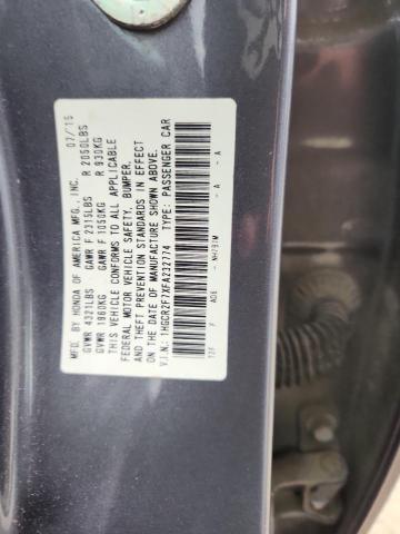 1HGCR2F7XFA232774 - 2015 HONDA ACCORD EX CHARCOAL photo 12