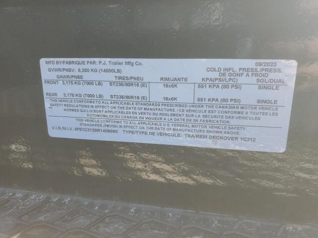 4P51C3128R1406666 - 2024 PJ TRAILER BLACK photo 10