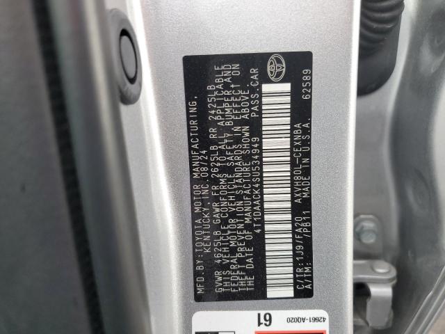 4T1DAACK4SU534949 - 2025 TOYOTA CAMRY XSE SILVER photo 12