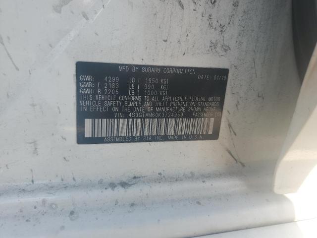 4S3GTAM60K3724959 - 2019 SUBARU IMPREZA SPORT Weiß Foto 12