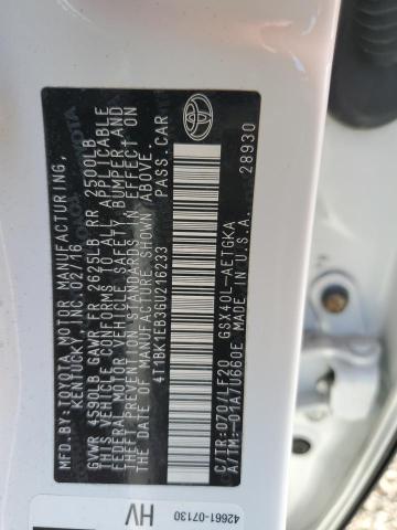 4T1BK1EB3GU216233 - 2016 TOYOTA AVALON XLE WHITE photo 13