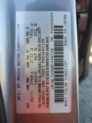JM1BL1UG6B1496738 - 2011 MAZDA 3 I Gümüş foto 12