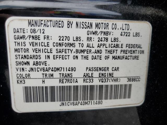 JN1CV6AP4DM711490 - 2013 INFINITI G37 BASE BLACK photo 12