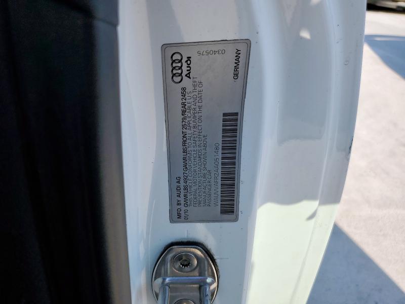 WAUVVAFR2AA051480 - 2010 AUDI S5 PRESTIGE Ақ фото 12