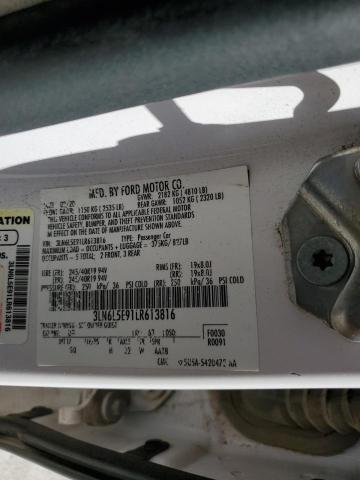 3LN6L5E91LR613816 - 2020 LINCOLN MKZ RESERVE თეთრი ფოტო 12