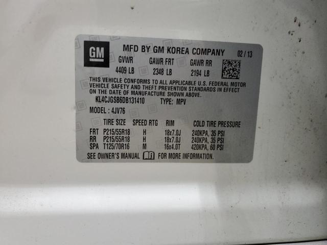 KL4CJGSB6DB131410 - 2013 BUICK ENCORE 白色 照片 13