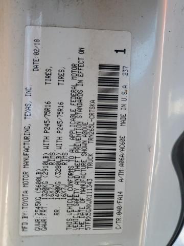 5TFRX5GNXJX111343 - 2018 TOYOTA TACOMA ACCESS CAB Ağ foto 12