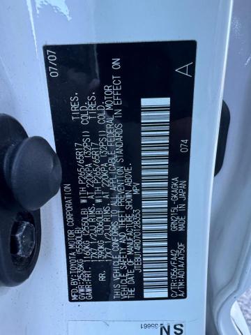 JTEBU14R070128353 - 2007 TOYOTA 4RUNNER SR5 WHITE photo 10