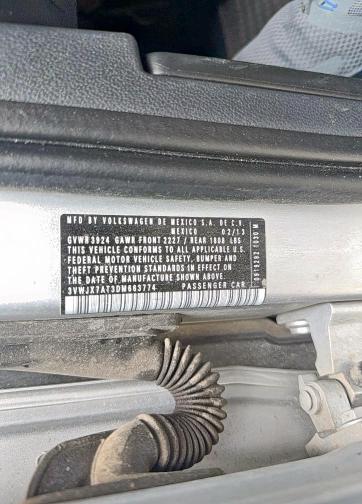 3VWJX7AT3DM663774 - 2013 VOLKSWAGEN BEETLE SILVER photo 10