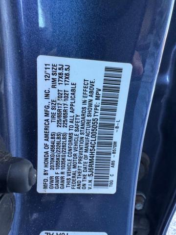 5J6RM4H54CL005055 - 2012 HONDA CR-V EX BLUE photo 11