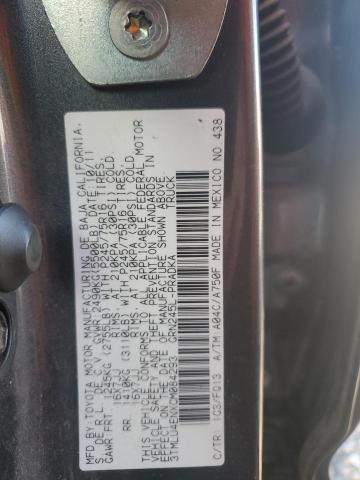 3TMLU4ENXCM084293 - 2012 TOYOTA TACOMA DOUBLE CAB GRAY photo 12