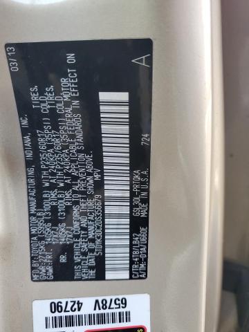 5TDYK3DC2DS356679 - 2013 TOYOTA SIENNA XLE BEIGE photo 14