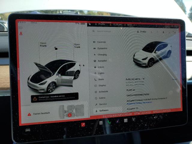 5YJYGDEE0MF278558 - 2021 TESLA MODEL Y 白色 照片 9